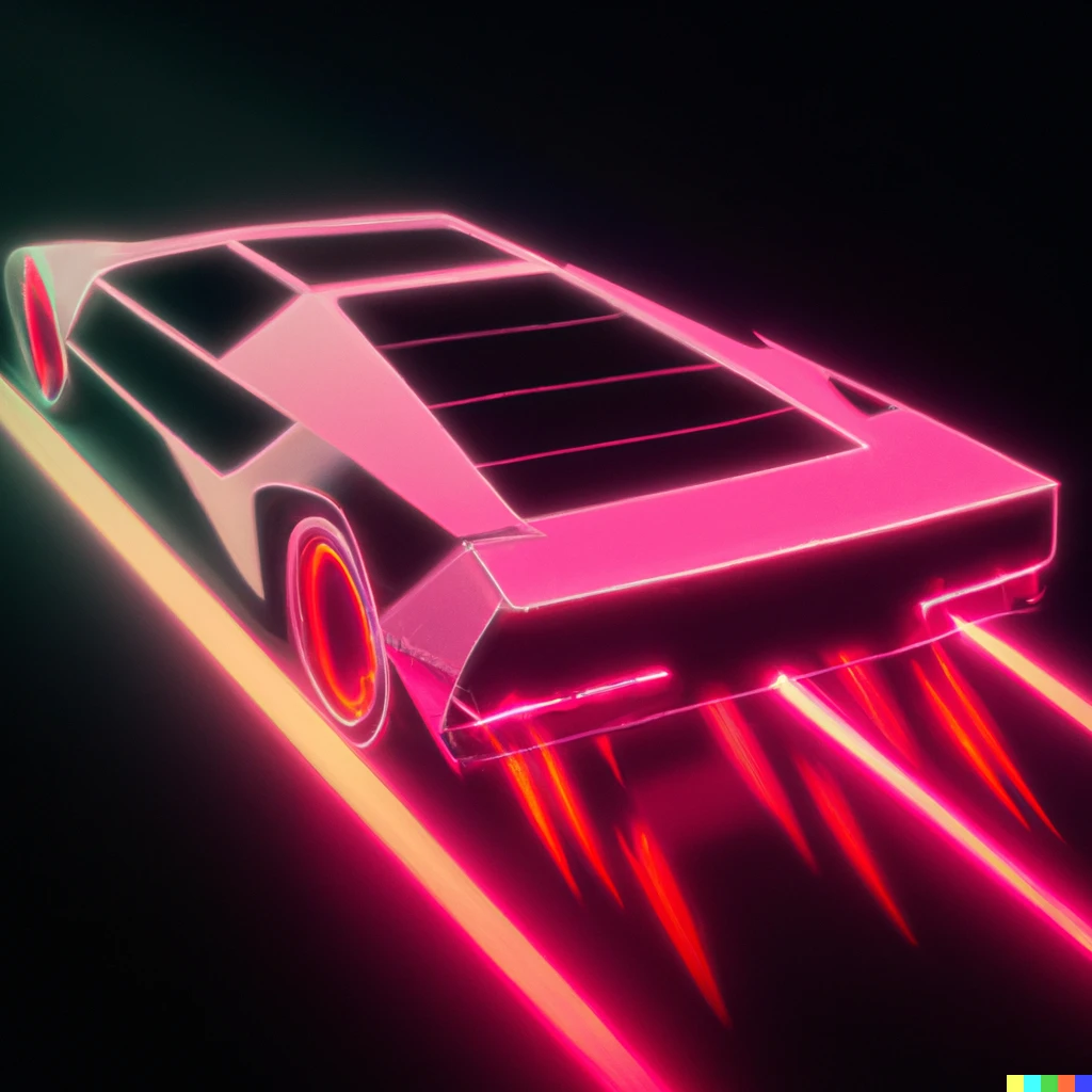Prompt: synthwave sports car