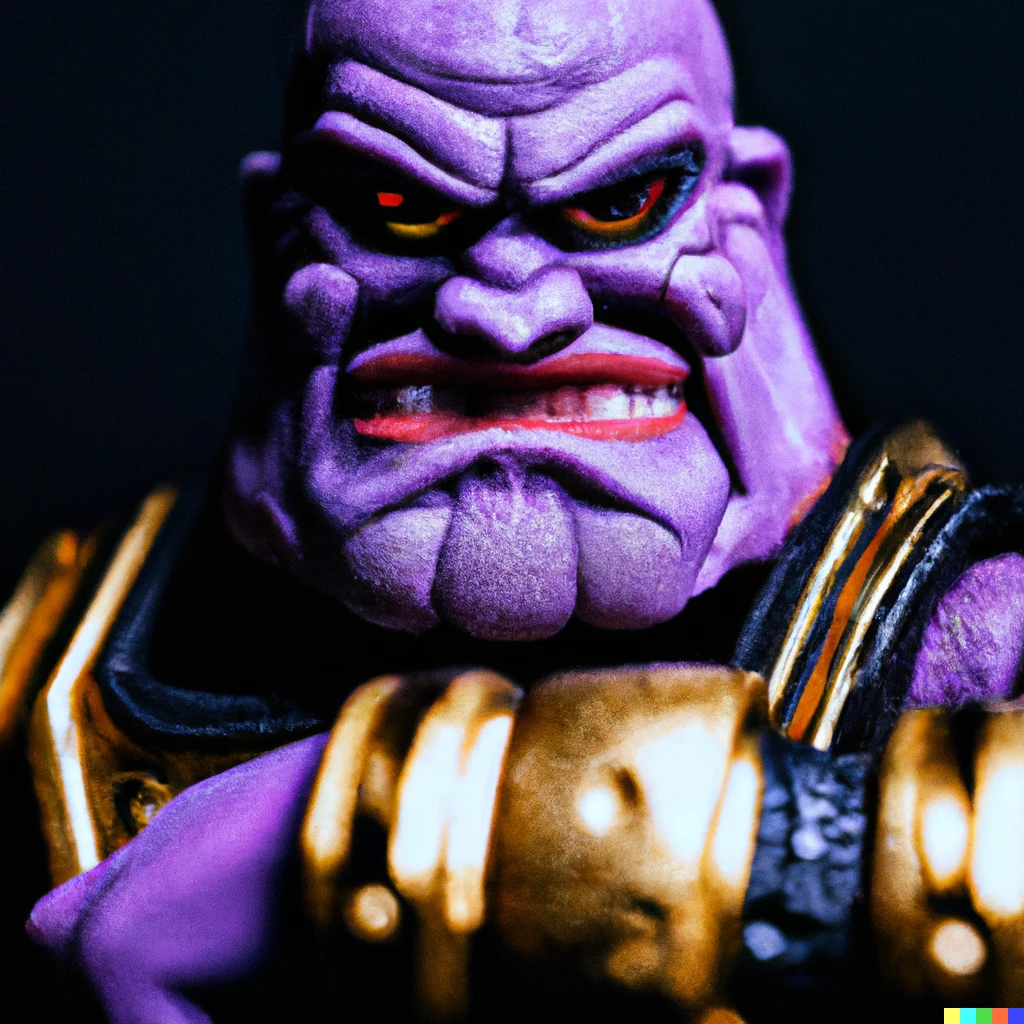 Prompt: High quality photo of Thanos thug life