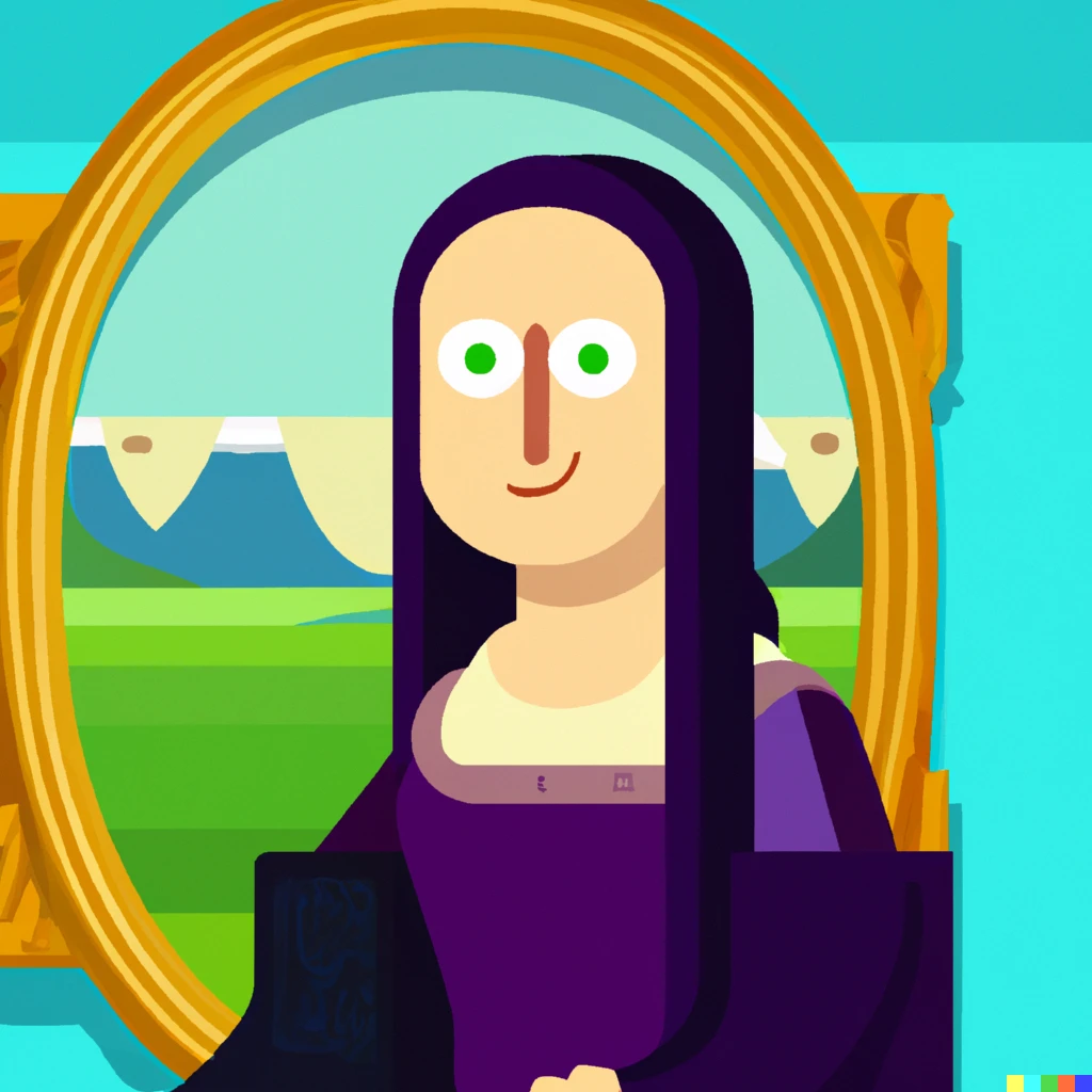 Prompt: The Mona Lisa by Kurzgesagt