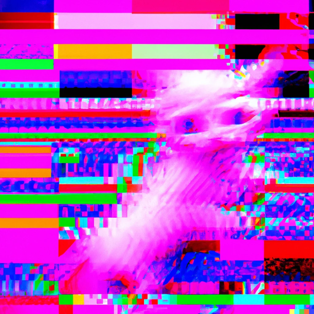 Prompt: A tinky pink kitten abstract glitch | 682
