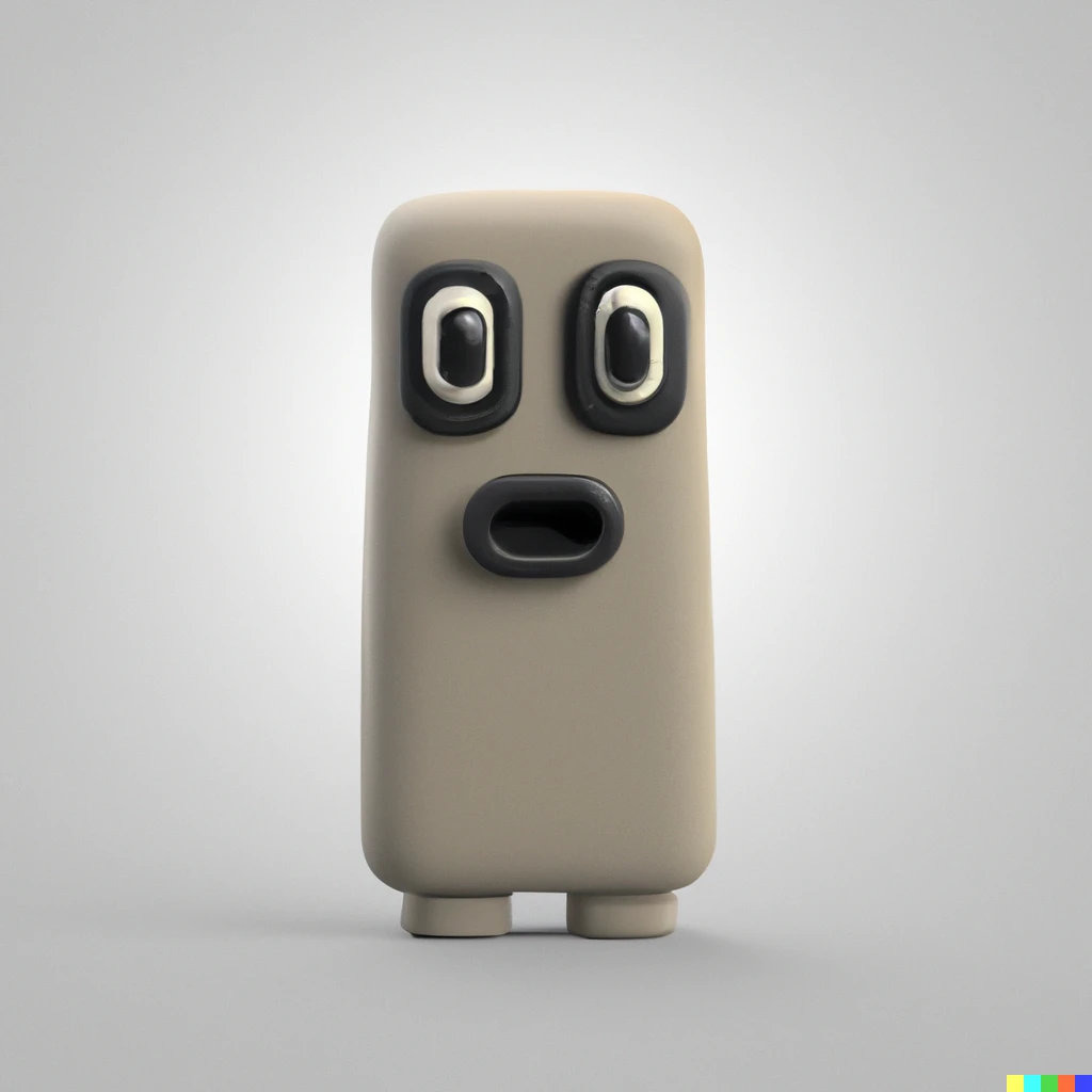 Prompt: aesthetic cute emoji character of a Moai, cute style, 3d render with light shading, specular, white background, high quality