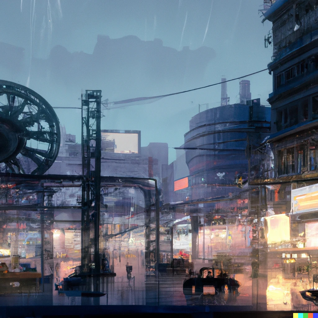 Prompt: Rush hour in post apocalyptic Tokyo, digital painting, 4k render