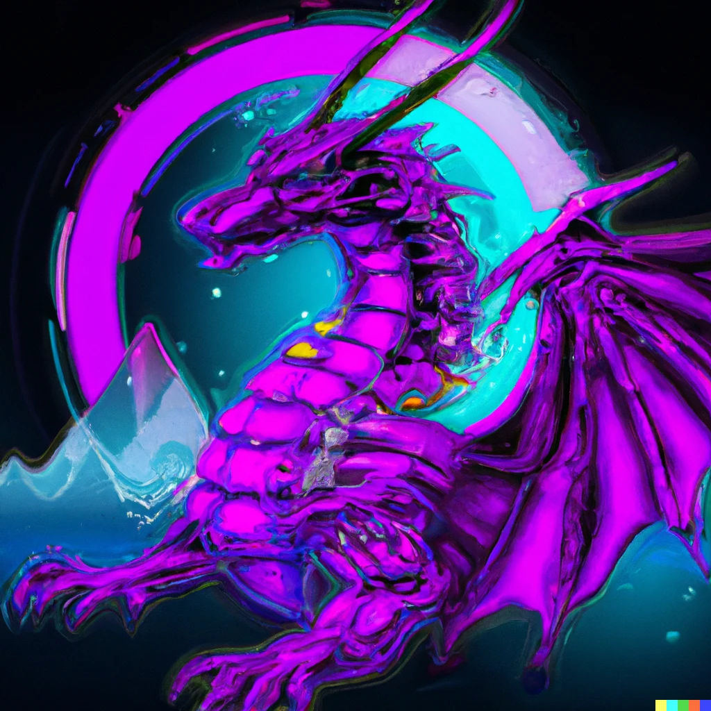 Prompt: Synthwave dragon