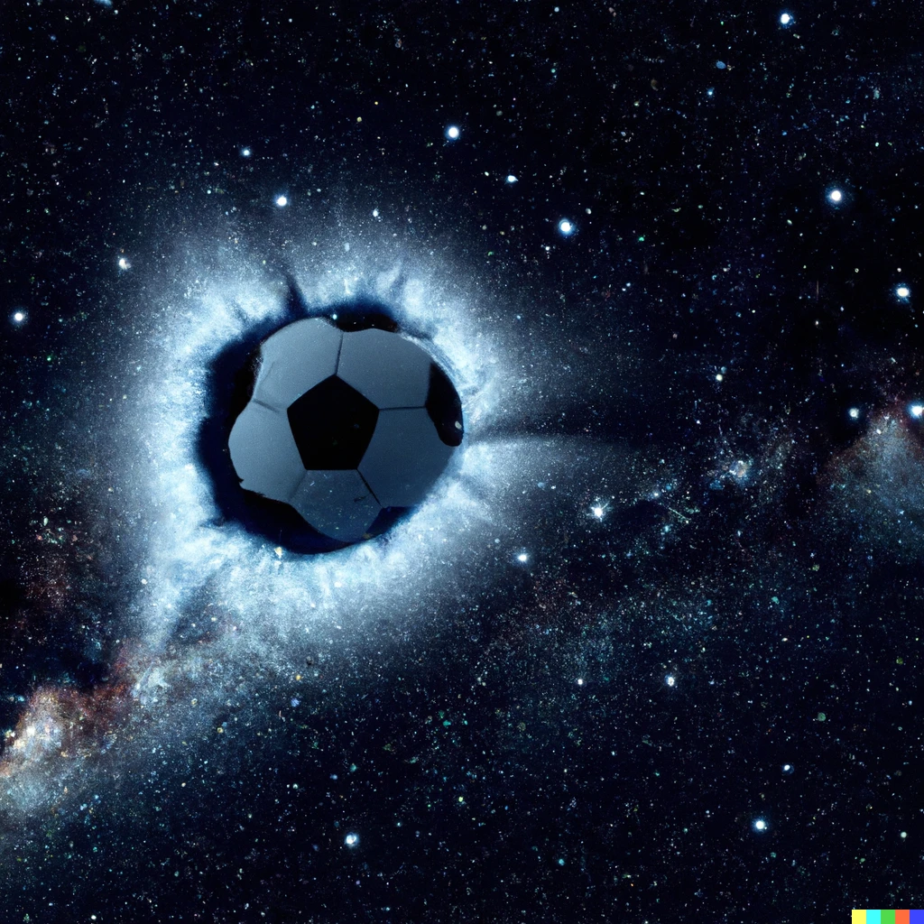 Prompt: black hole, galaxy, football