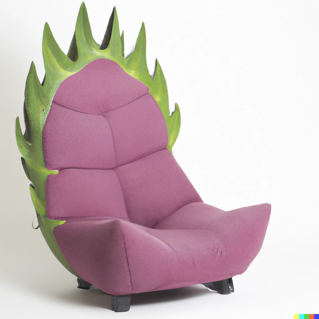 Prompt: An armchair in the shape of a dragonfruit