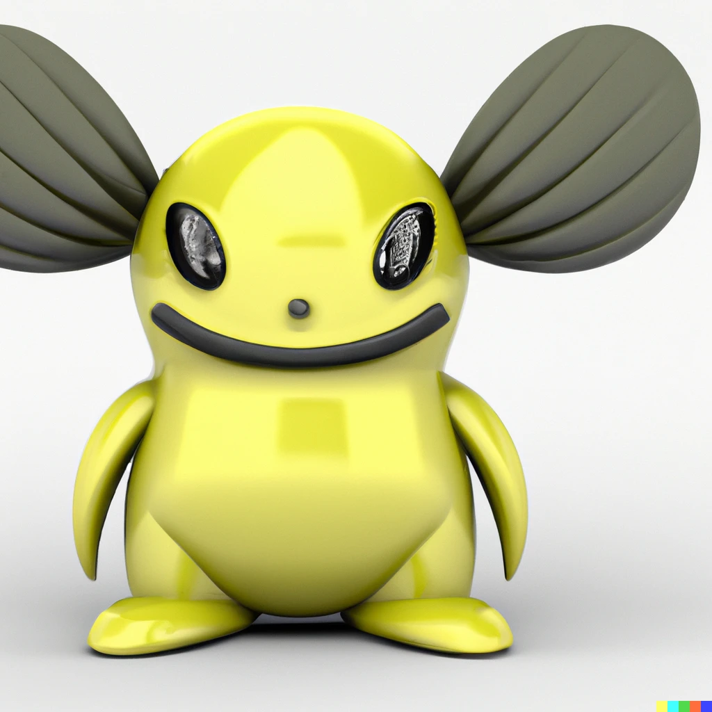 Prompt: Photorealistic 3D render of the Pokémon Ludiculo