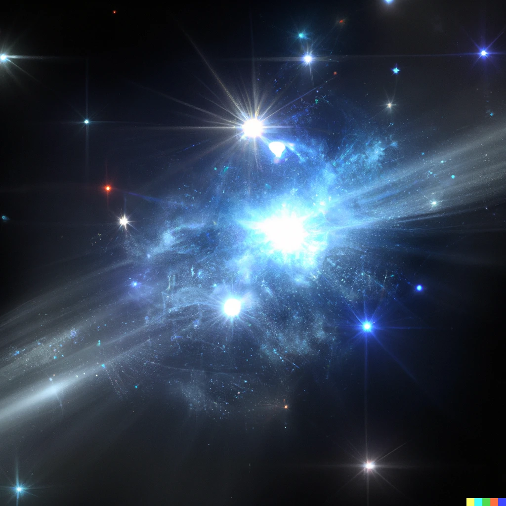 Prompt: view from under a star as it implodes