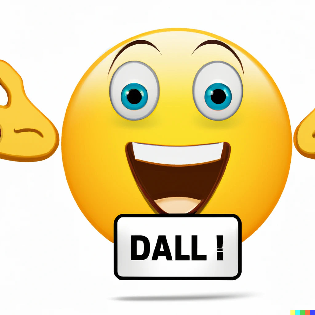 Prompt: An emoji showing absolute shock and happiness after recieving a DALL-E invite