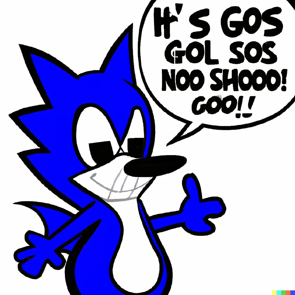 Prompt: Cartoon of Classic Sonic saying “That’s no good”