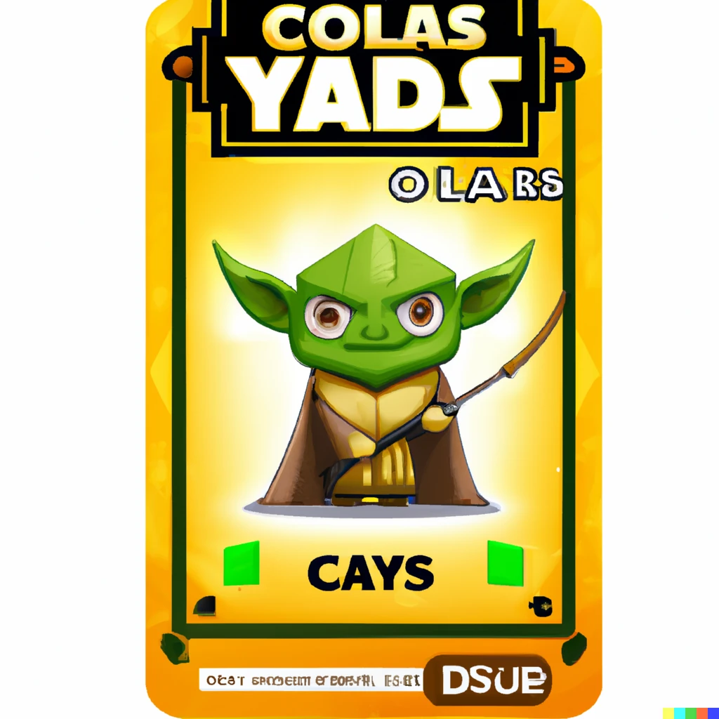 Prompt: Yoda clash royale card