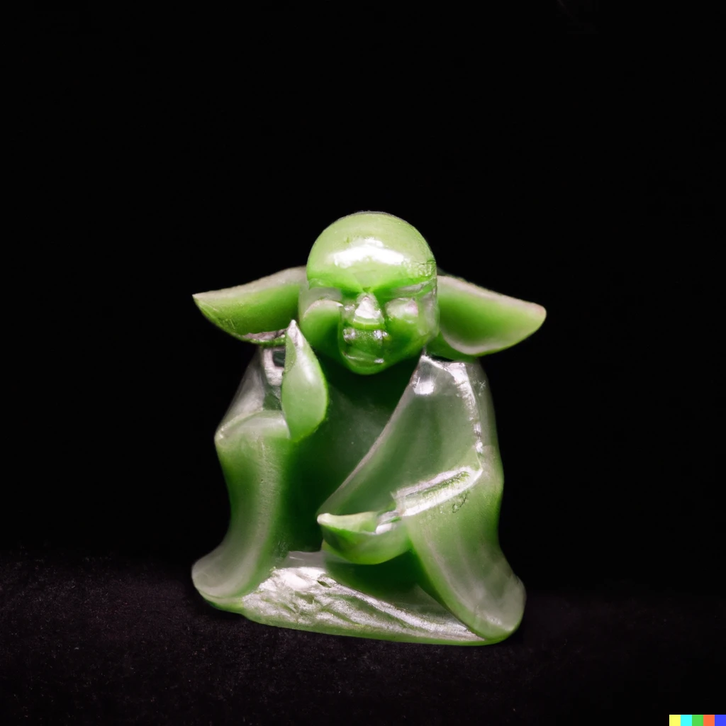 Prompt: A jade sculpture of yoda
