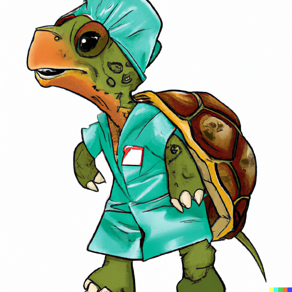 the-dall-e-a-animated-turtle-in-a-waterproof-clinic-gown