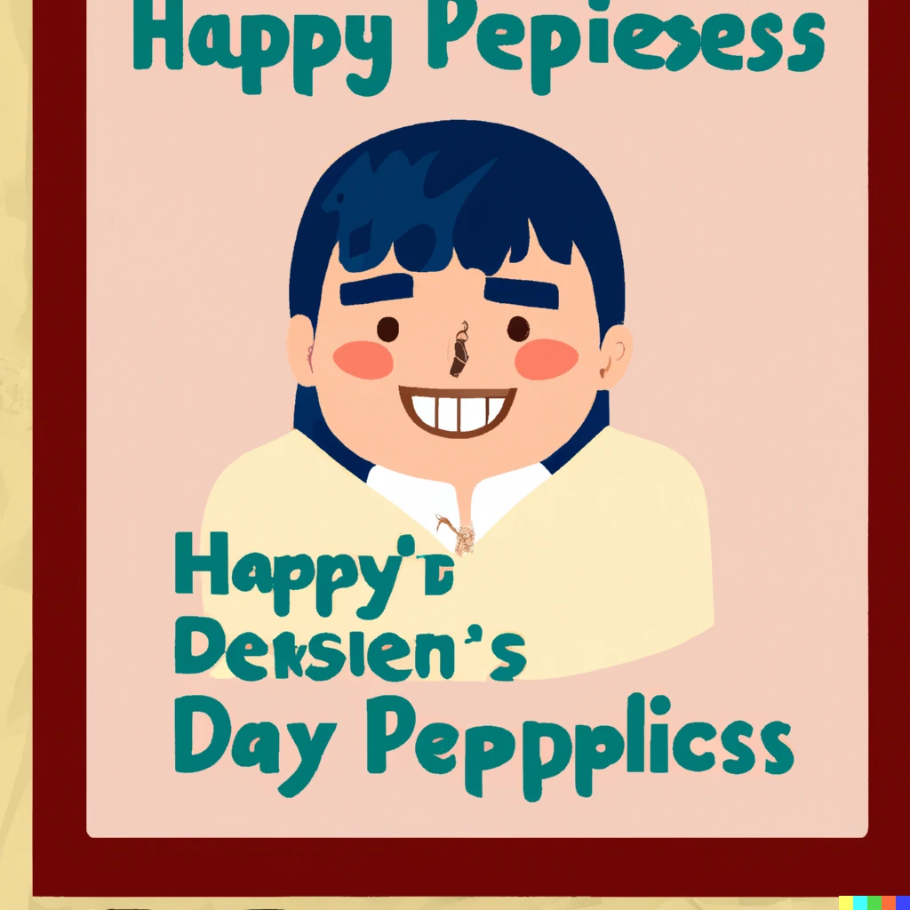 Prompt: A cute illustration of a greeting card that says "Happy Indigenous People's Day" in the inside fold.