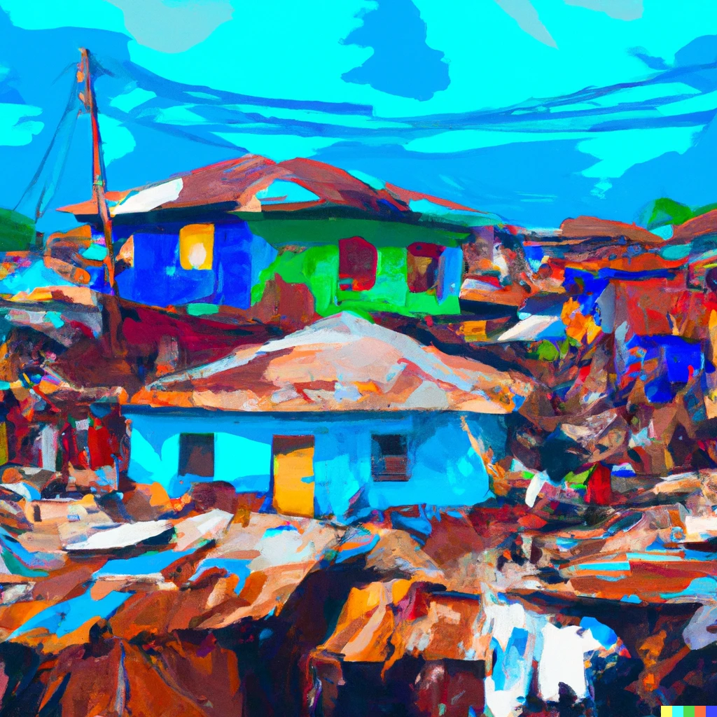 Prompt: A digital painting of Yoruba town