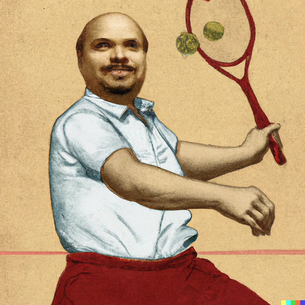 Prompt: Vladimir Lenin playing tennis