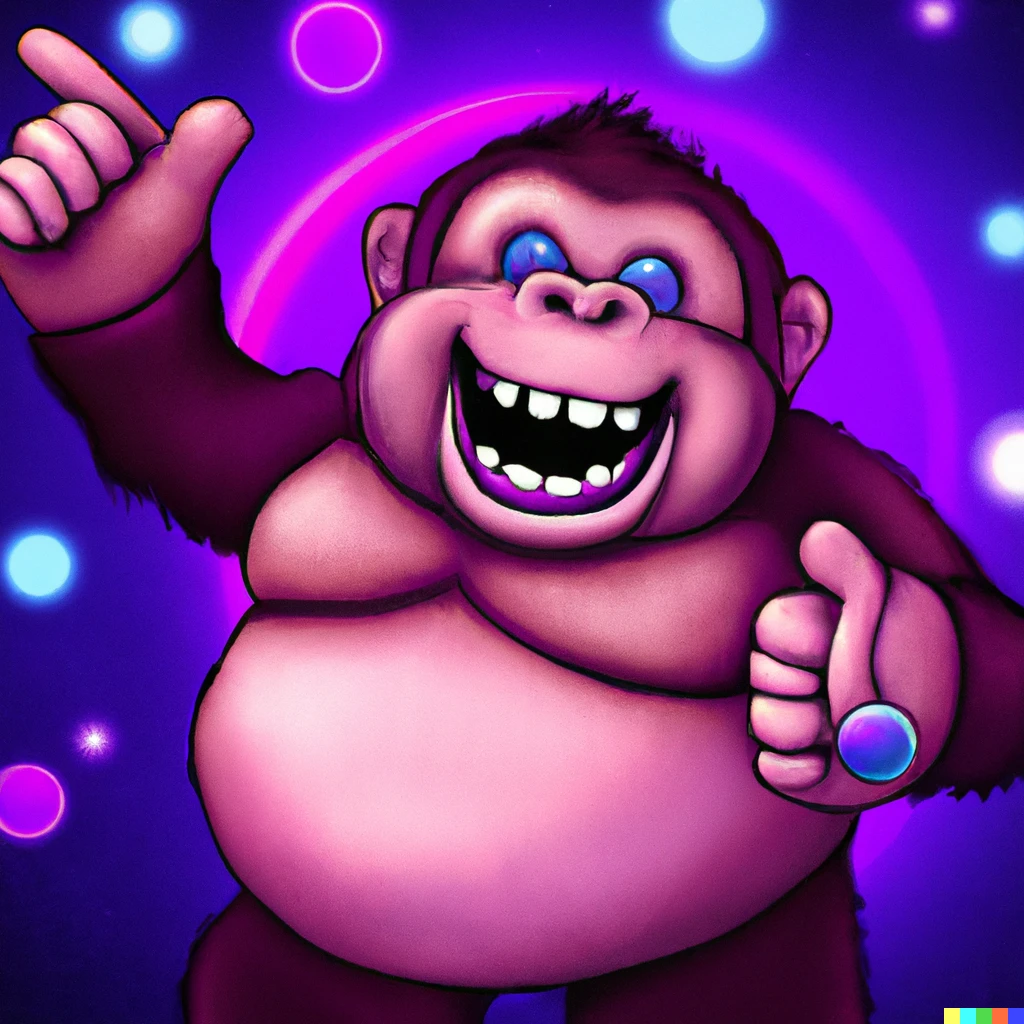 Prompt: Big Chunky Monkey being super funky in a disco