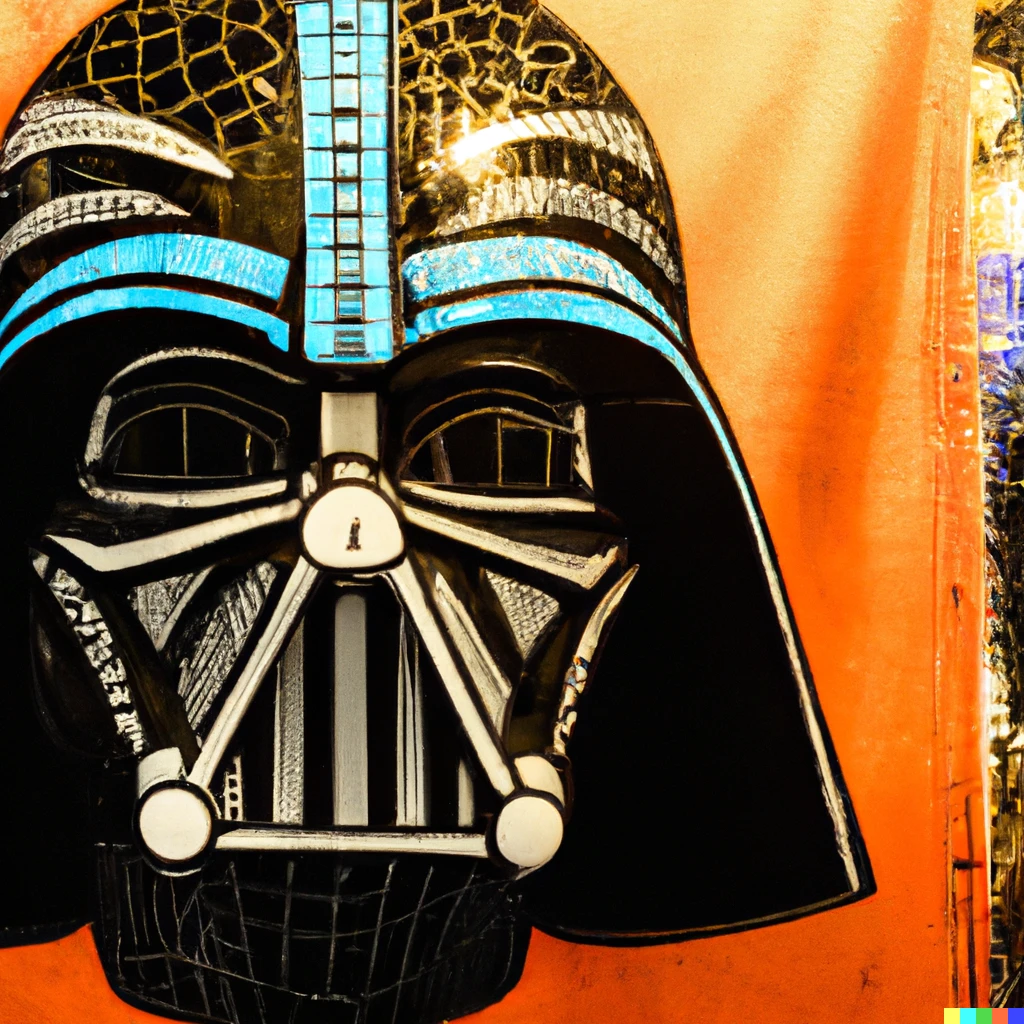 Prompt: traditional mexican art of Darth Vader