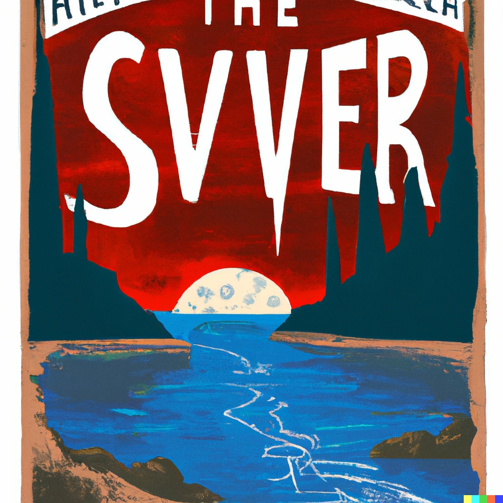 Prompt: vintage travel poster for the river styx