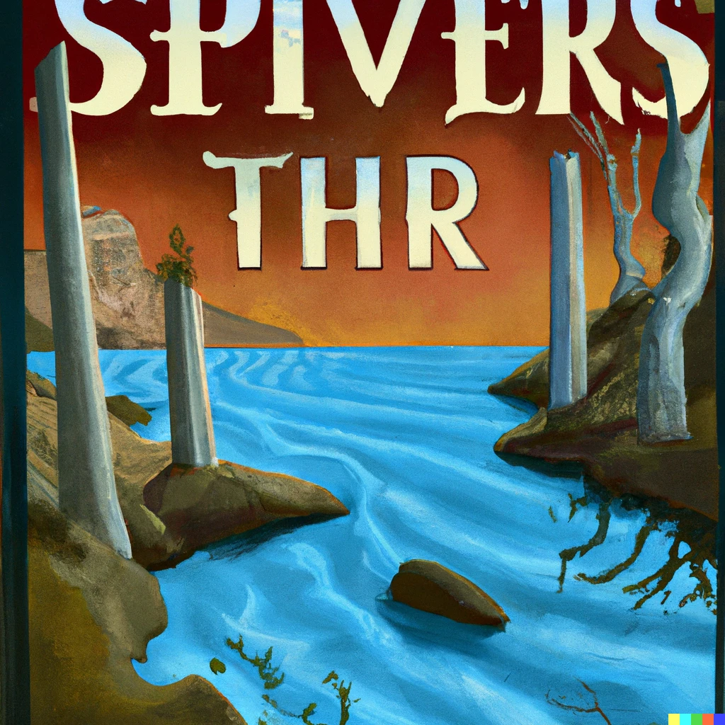Prompt: vintage travel poster for the river styx