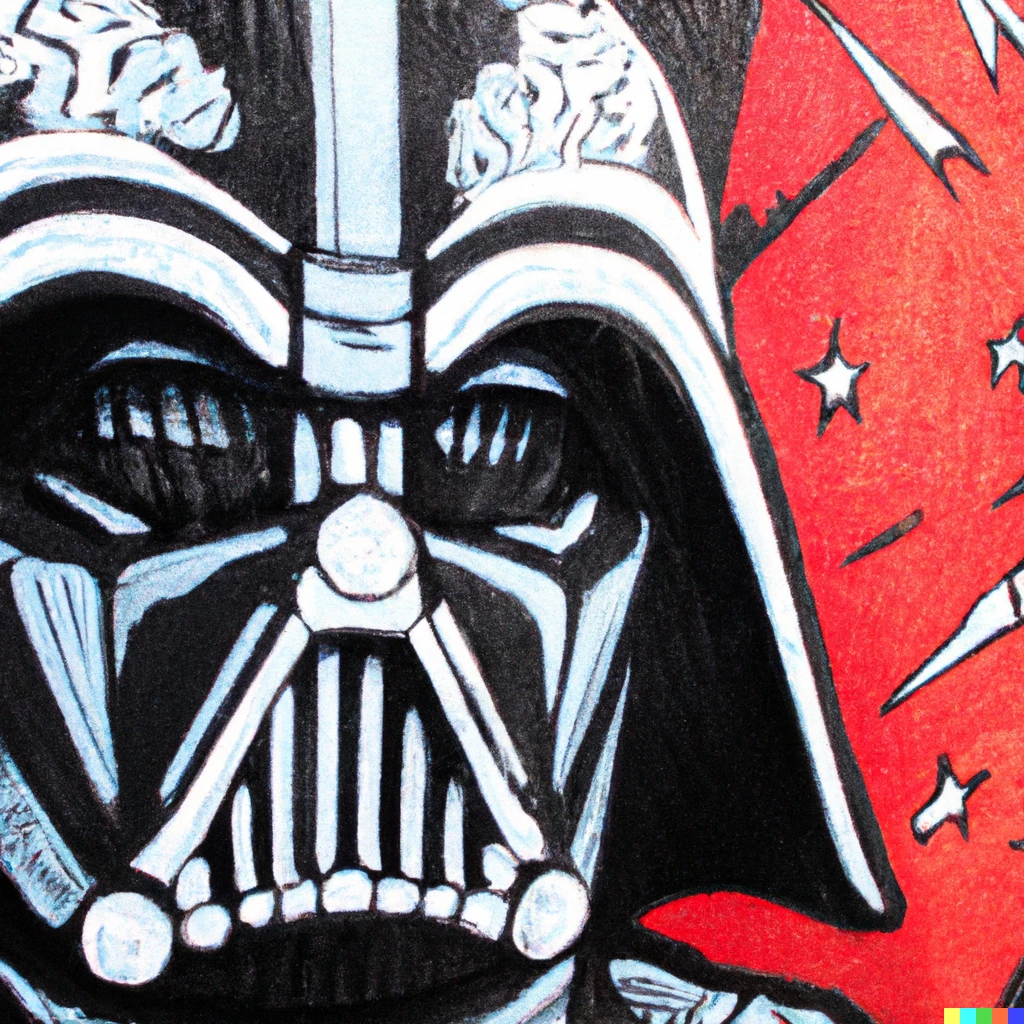 Prompt: traditional mexican art of Darth Vader