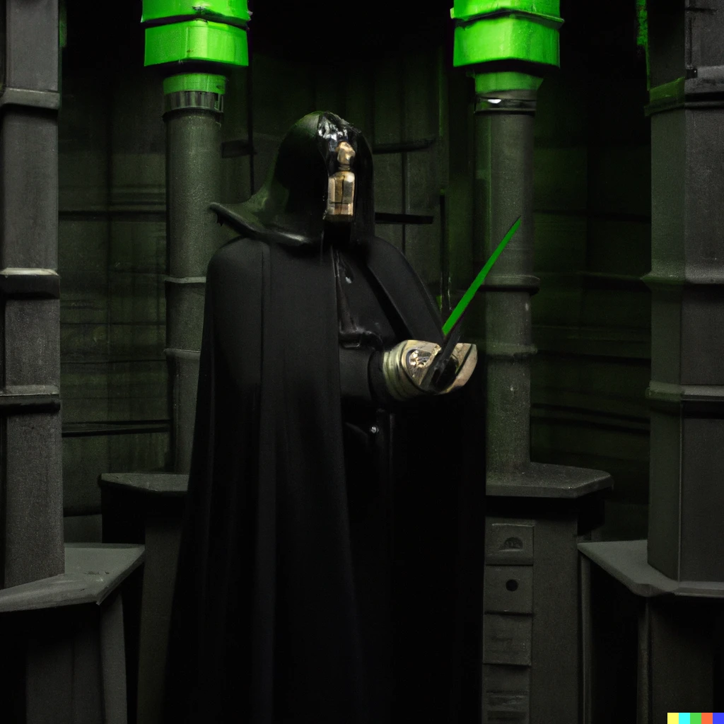 Prompt: photo of a darth vader as professor snape in the slytherin dungeon
