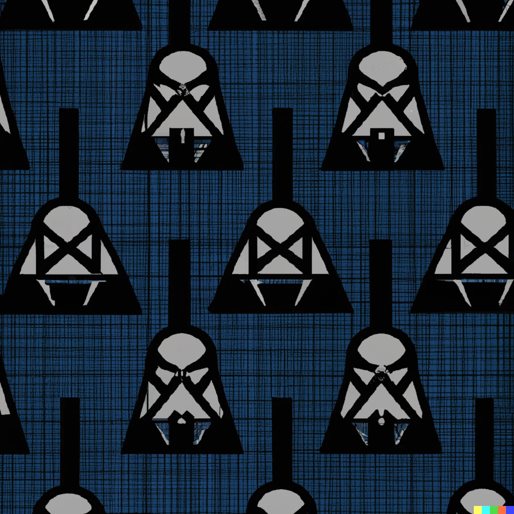 Prompt: fabric pattern by klee with the theme of darth vader