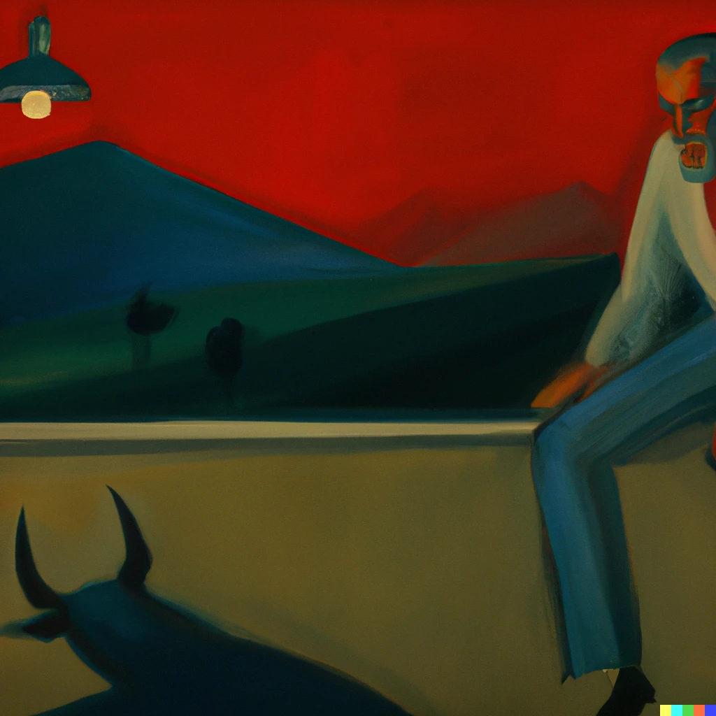 Prompt: painting by edward hopper of “the devil went down to georgia”