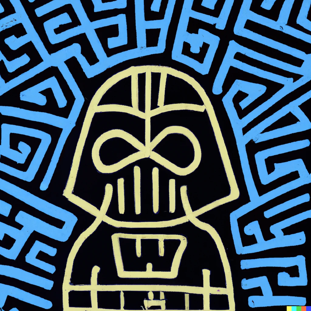 Prompt: painting of darth vader in the style of keith haring