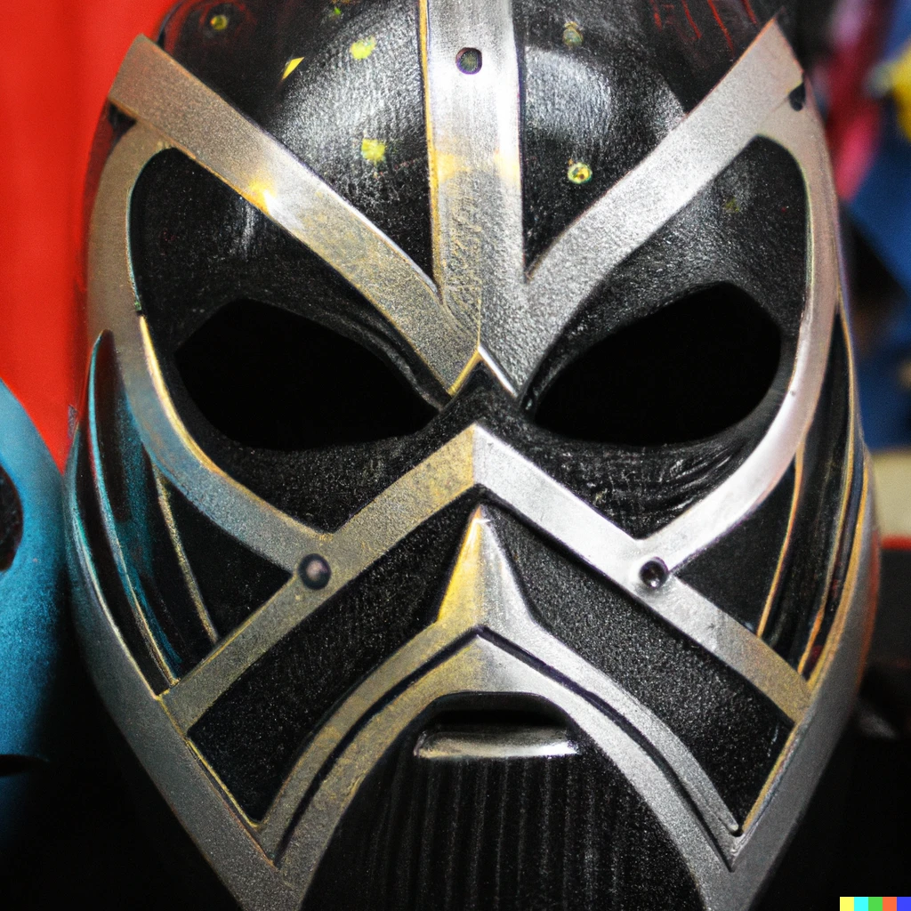 Prompt: mexican Darth Vader-themed wrestling mask