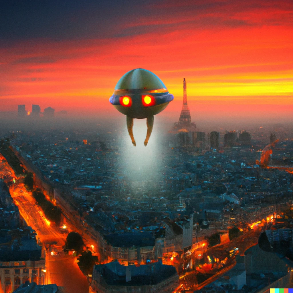 Prompt: paris visited by aliens