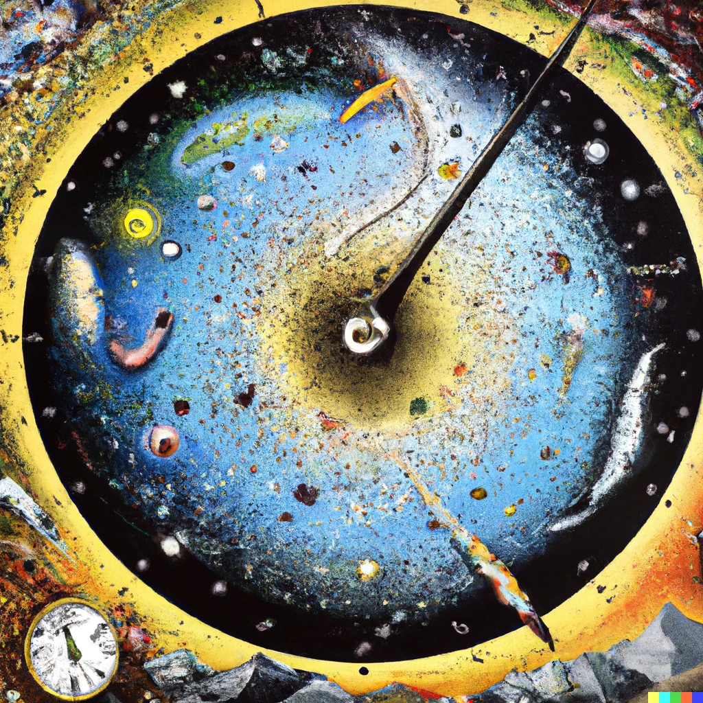 Prompt: "big bang cosmology" by salvador dali