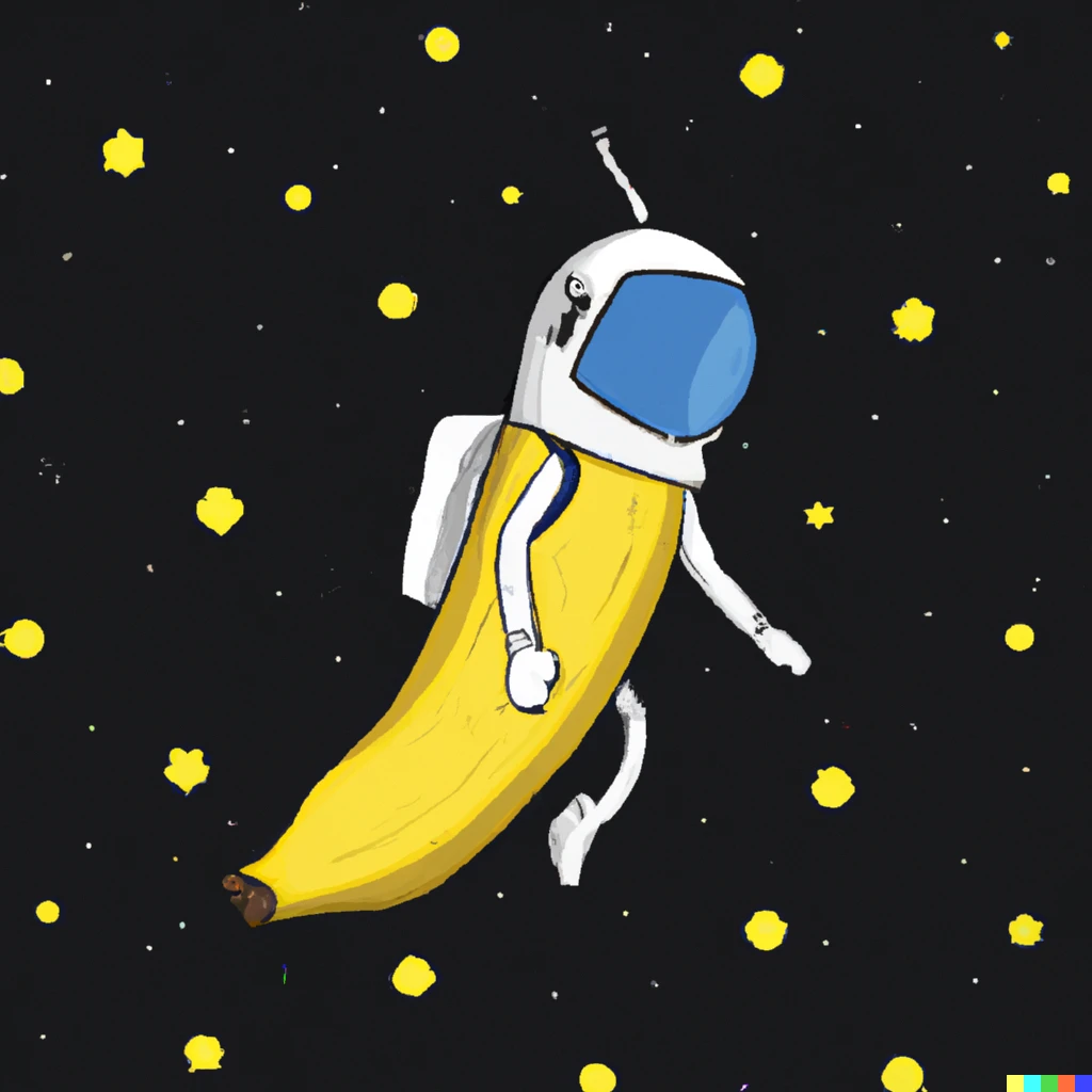 Prompt: Banana Astronaut in space