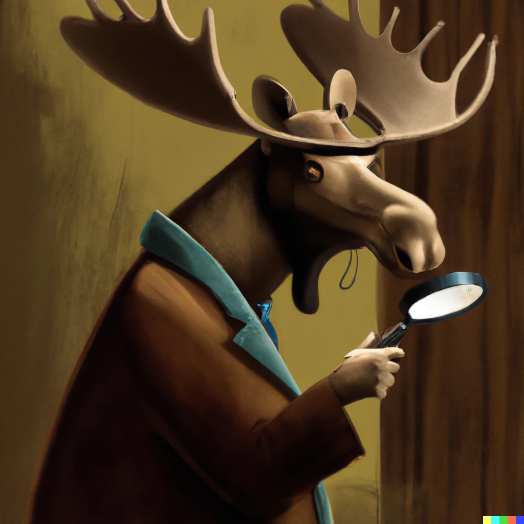 Prompt: the great moose detective, vermeer