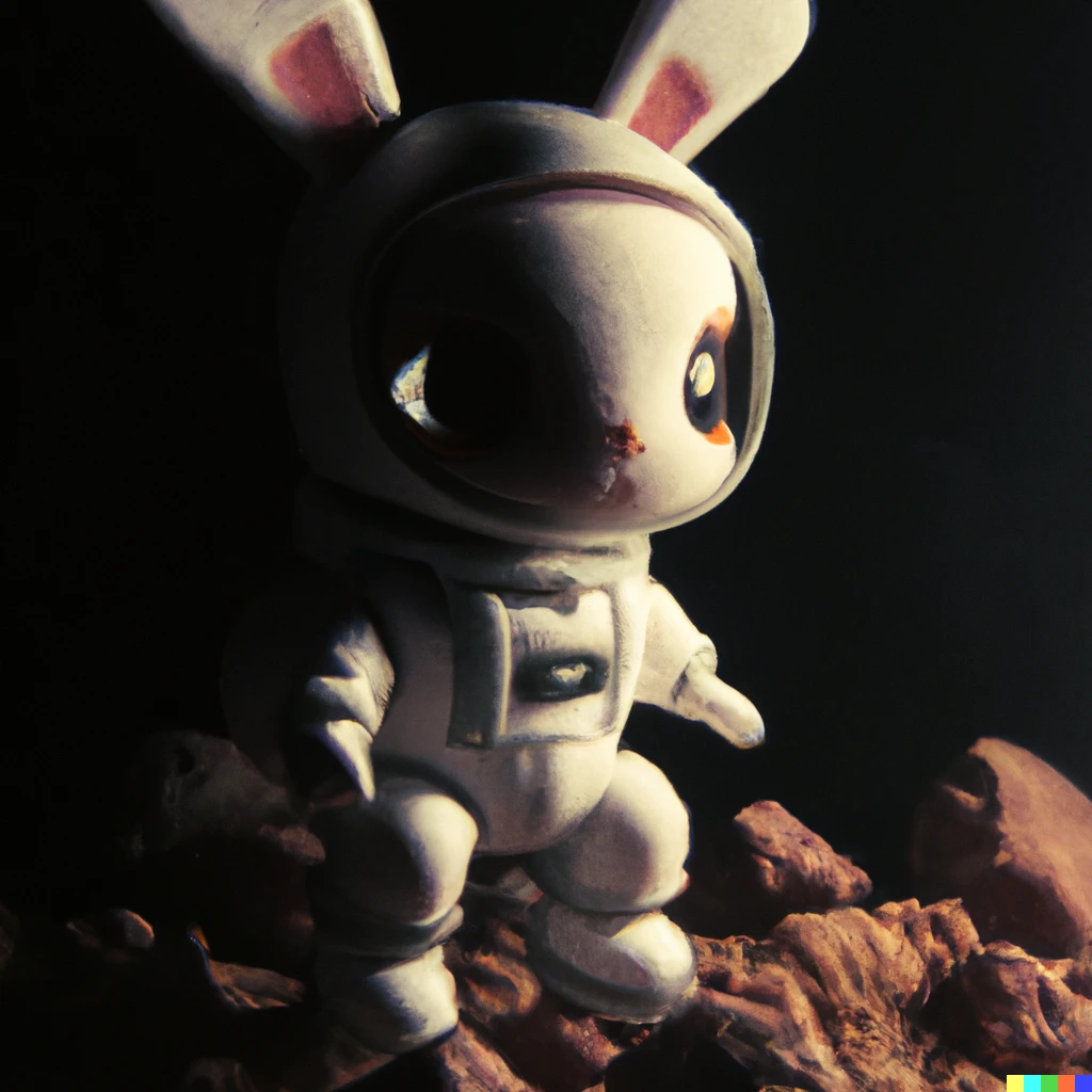 Prompt: Tiny cute and adorable astronaut bunny, jean - baptiste monge , anthropomorphic , dramatic lighting