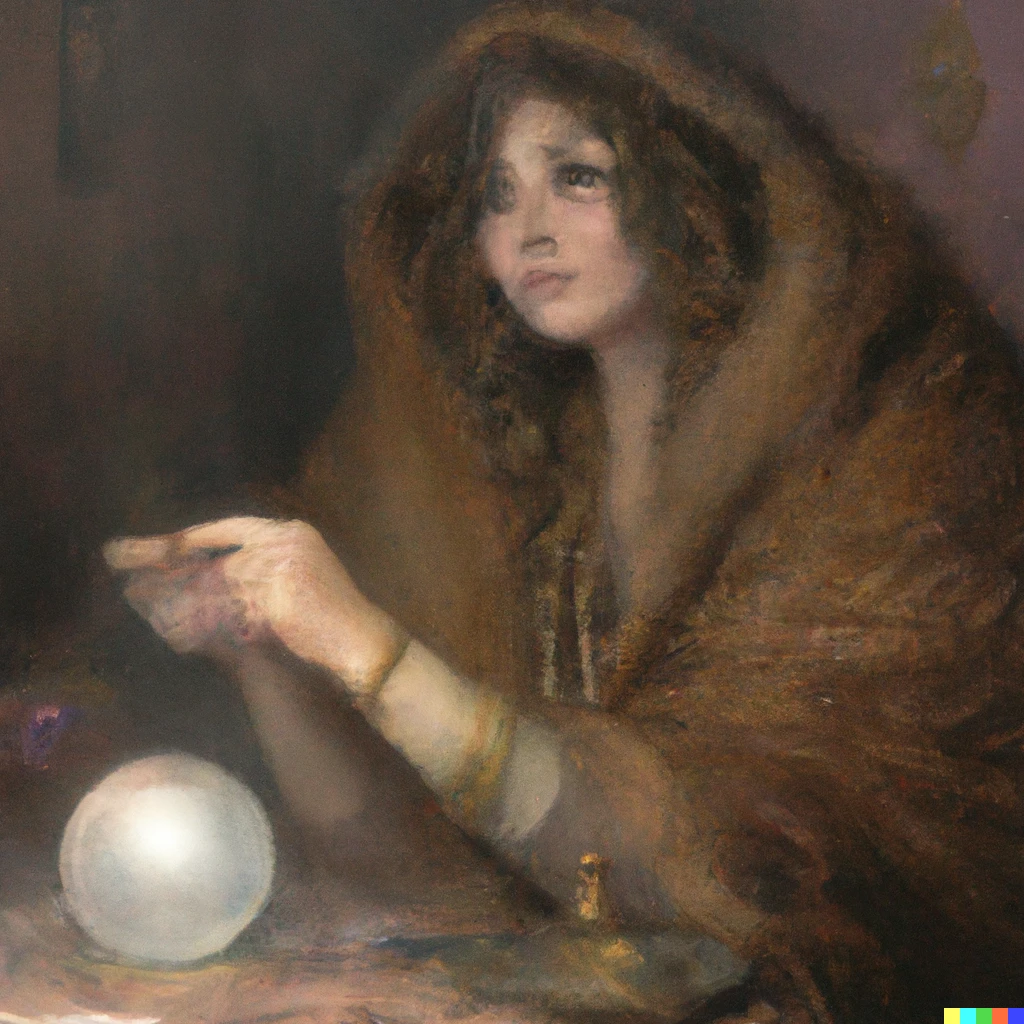Prompt: "the fortune teller" bye Louis Marie de Schryver(1862-1942)
