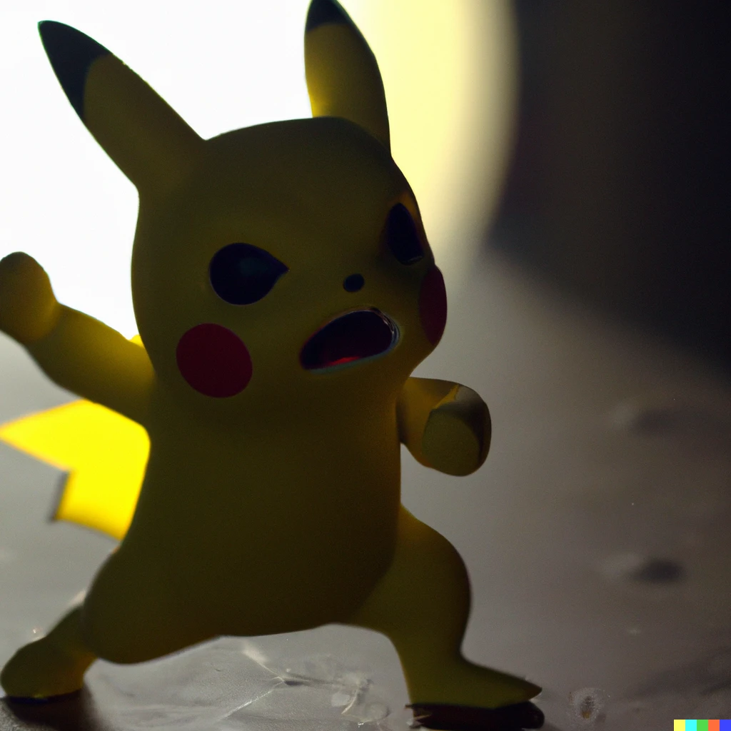 Prompt: An still image of Pikachu in Fight Club, 4K photograph