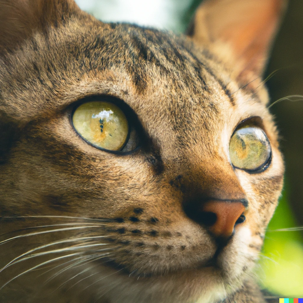 Prompt: A close up photo of a cat outdoors