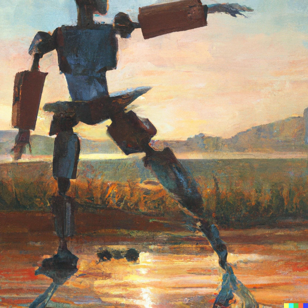 Prompt: Detailed painting of Optimus prime as a transformed robot, practicing ballet at sunrise by edgar degas