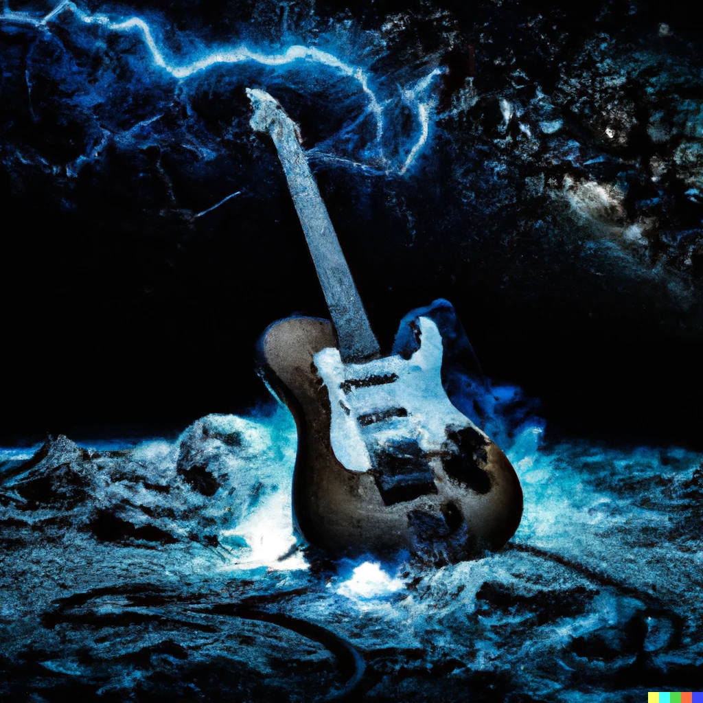 Prompt: the last electric guitar on earth