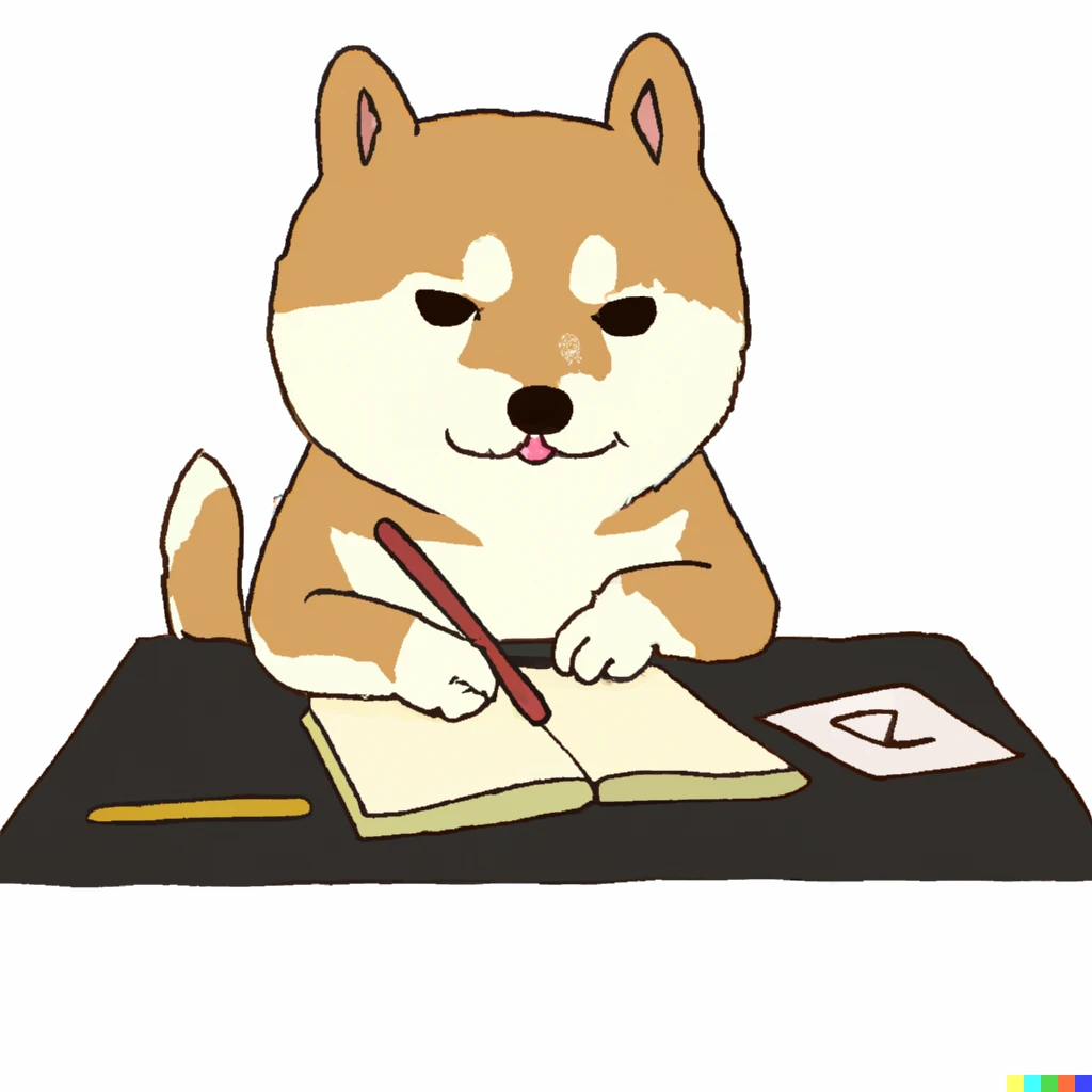 Prompt:  letter write by a shiba