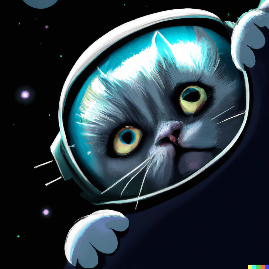 Prompt: An astronaut cat realistic in The space