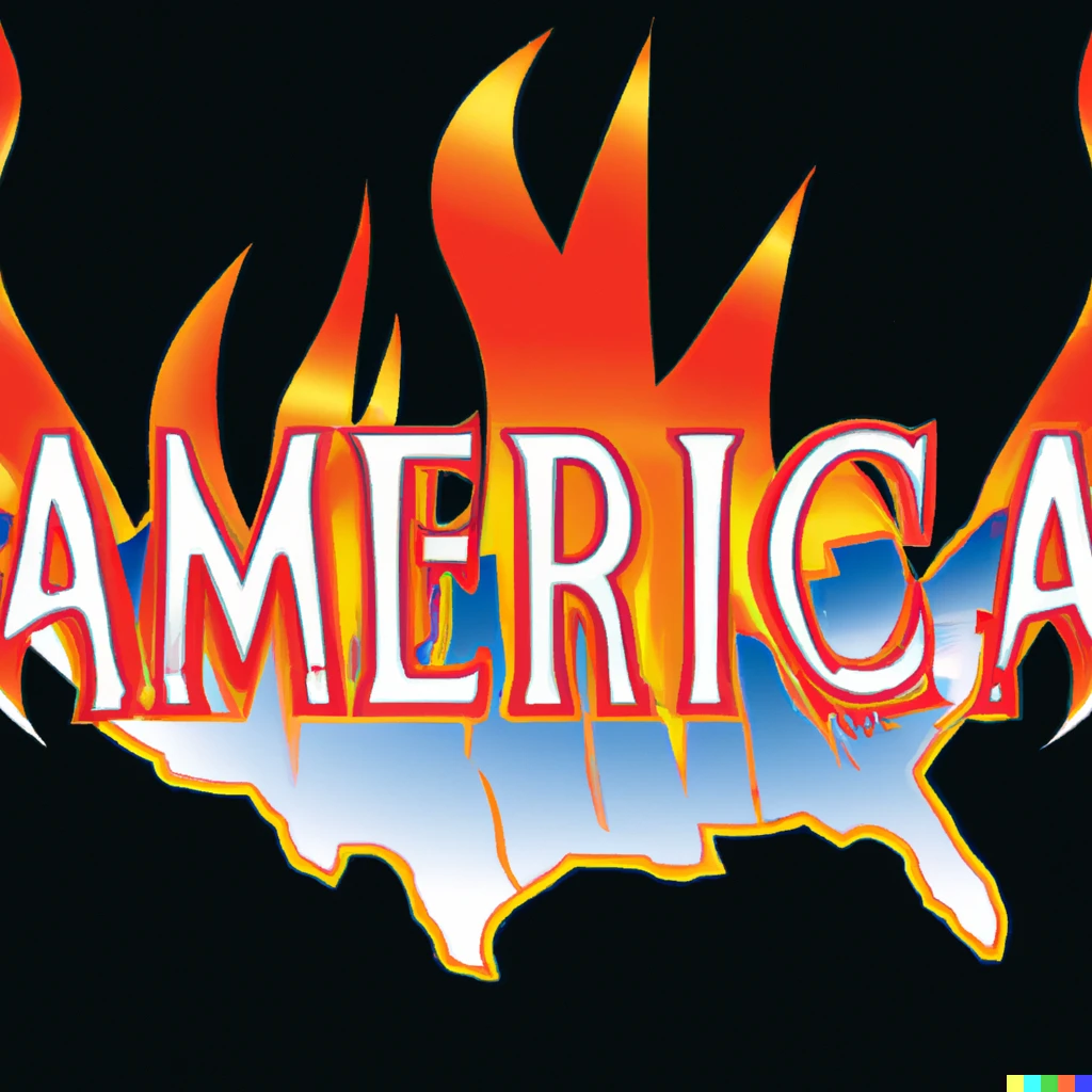 Prompt: America in flames
