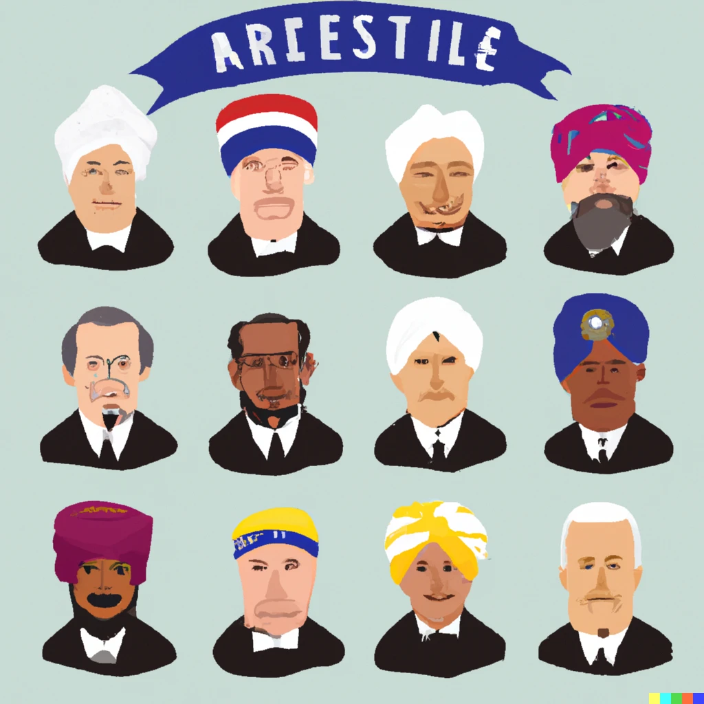 Prompt: all United States presidents in turban