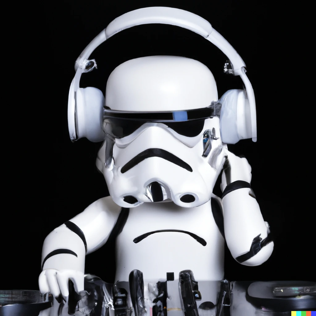 Prompt: Stormtrooper as a DJ 