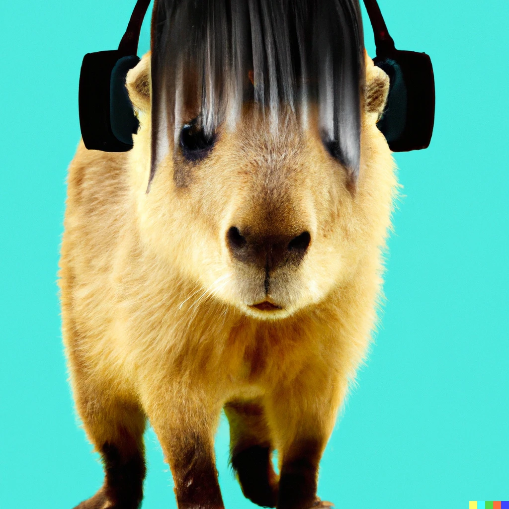 Prompt: Skrillex as a capybara