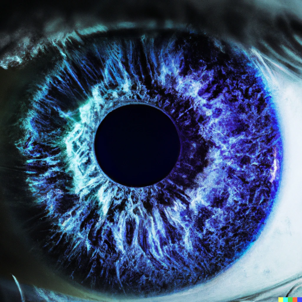 Prompt: Extremely detailed macro image of a human eye, sapphire color