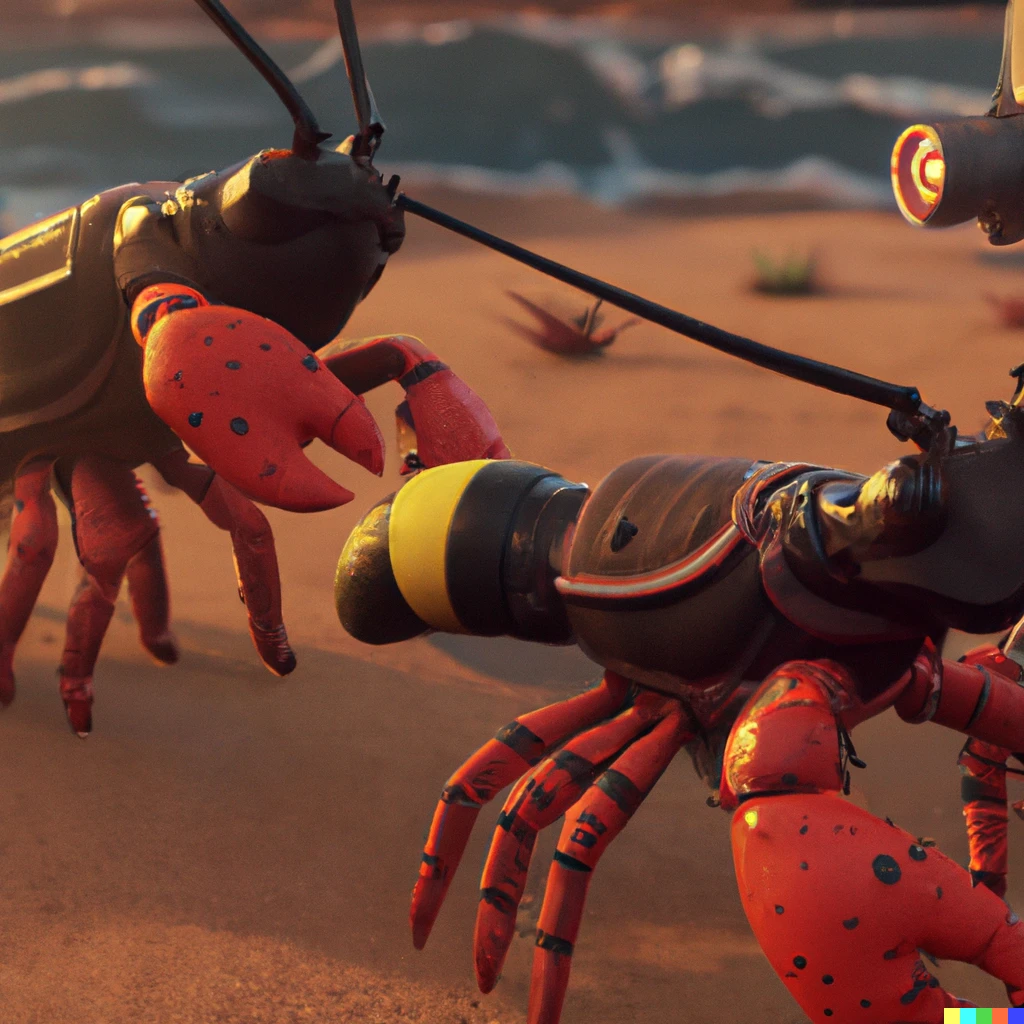 Prompt: Special Forces lobsters with jetpacks, unreal engine