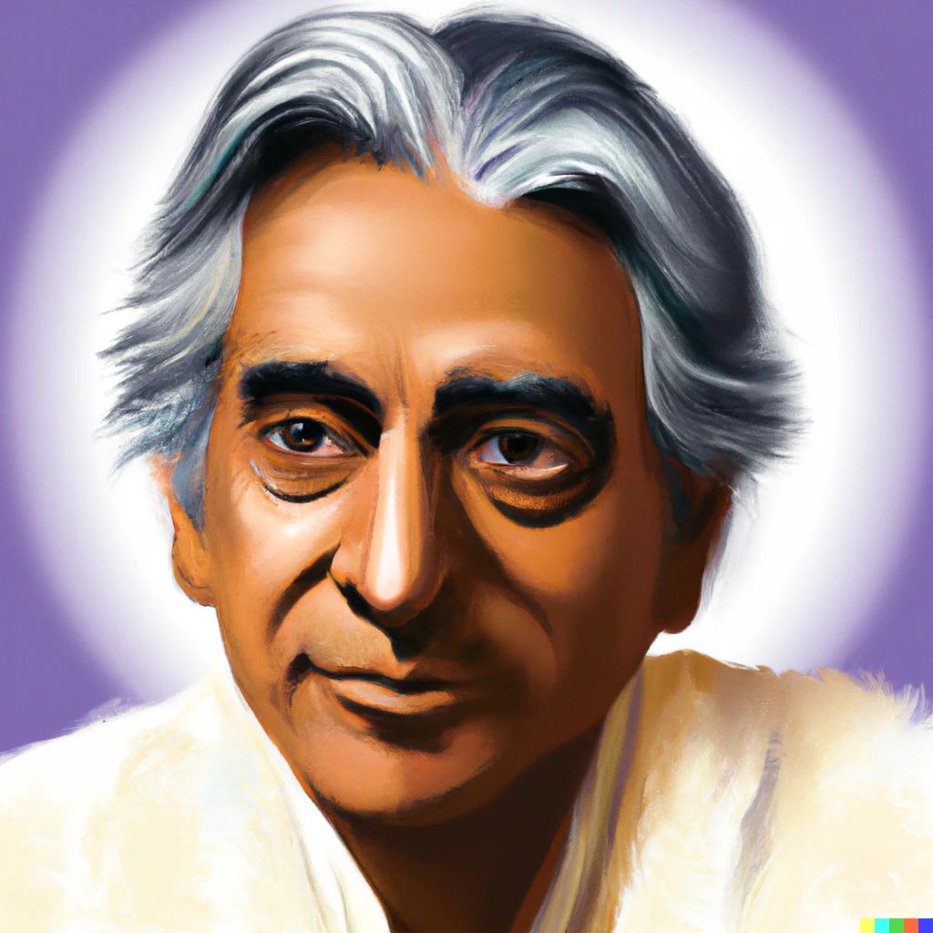 Prompt: A photo realistic portrait photo of Krishnamurti 