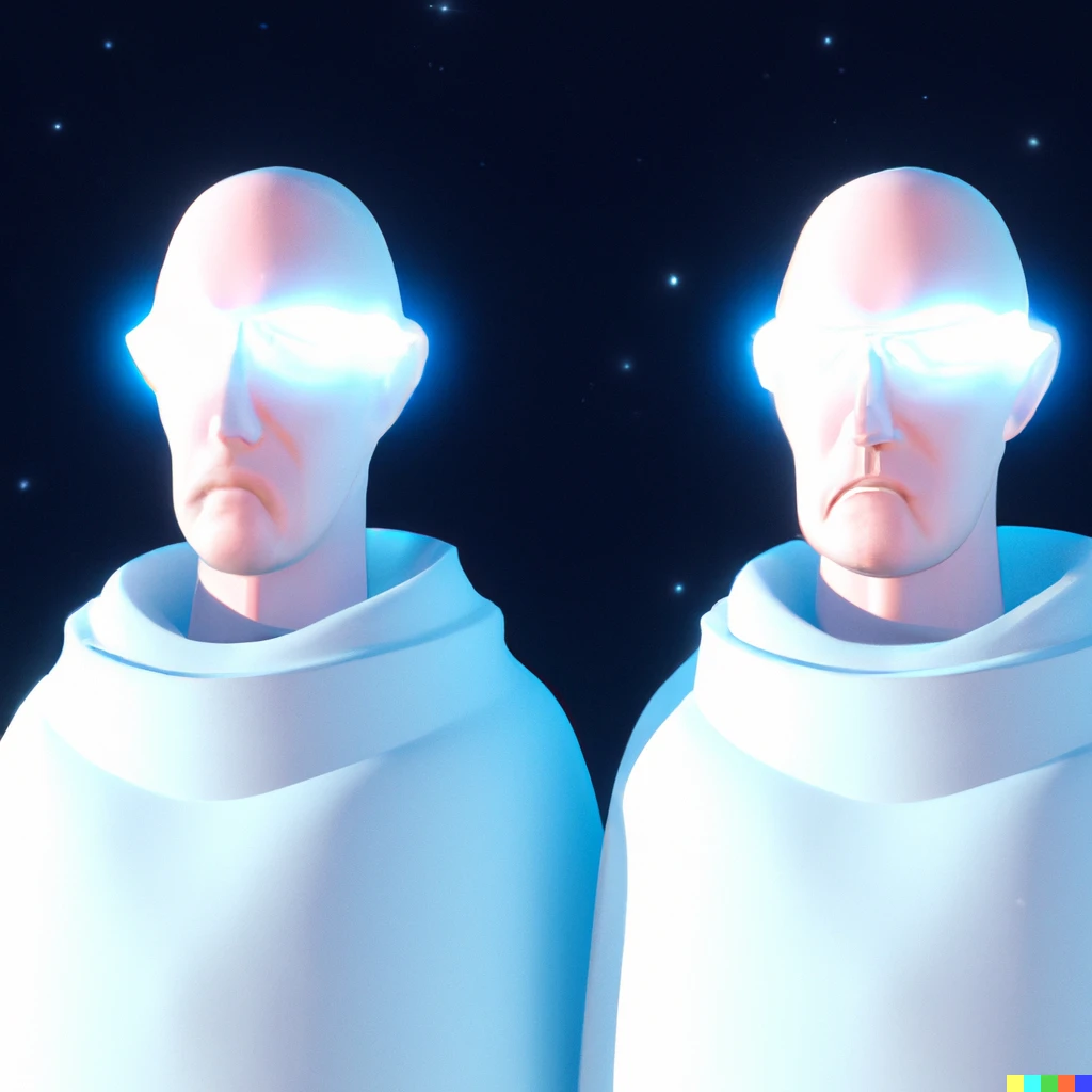 Prompt: A 3d render of space Mormons