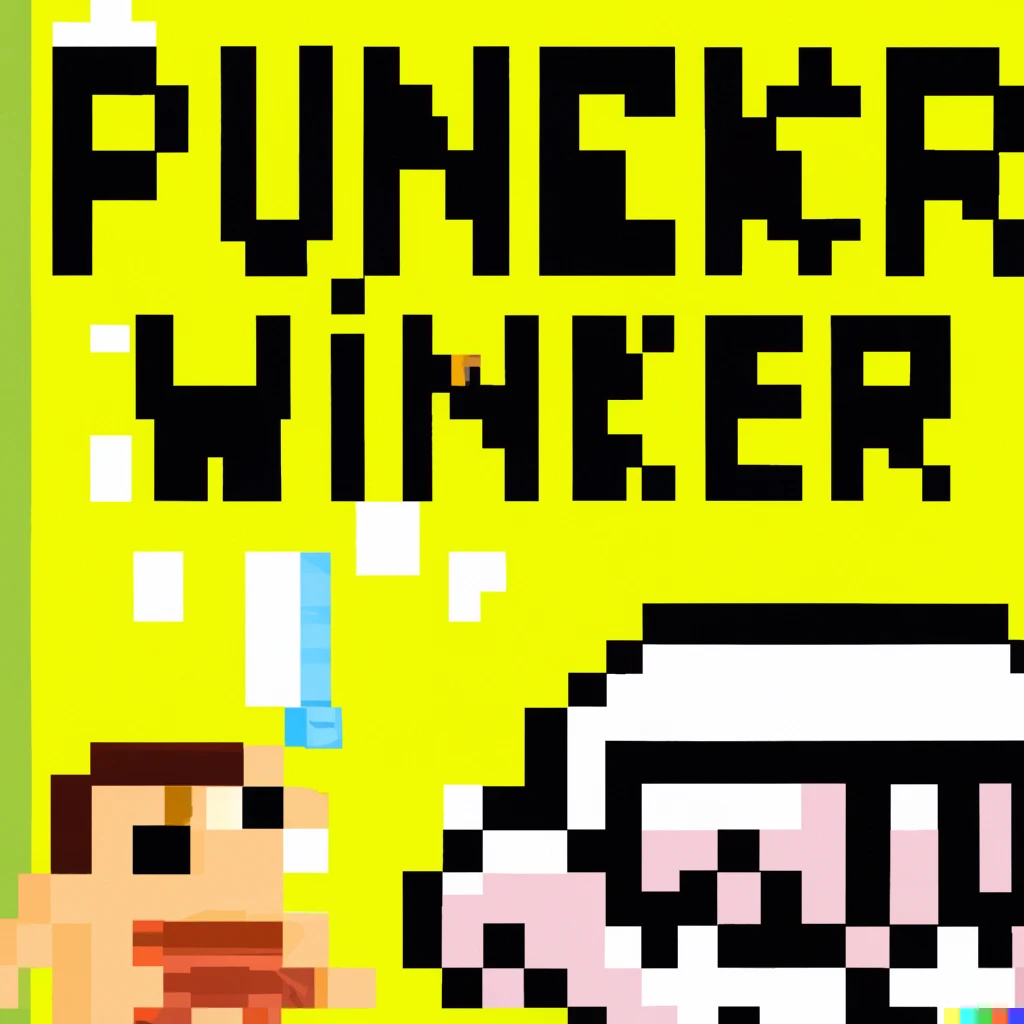 Prompt: Funniest video game ever, pixel art. 